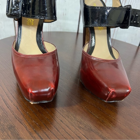 L.A.M.B. by Gwen Stefani HAMURA women’s Platform Heels  Black red Vintage Y2K 7B - Picture 14 of 17